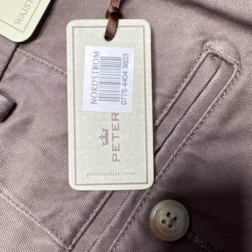 NWT Peter Millar Flat Front Chino Pants Size 35x36 Pima Cotton Espresso Brown - Picture 13 of 13
